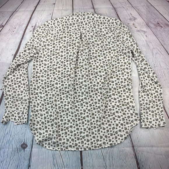 Ann Taylor Womens Flora Print Long Sleeve Half Button Blouse Sz Medium - Picture 8 of 8